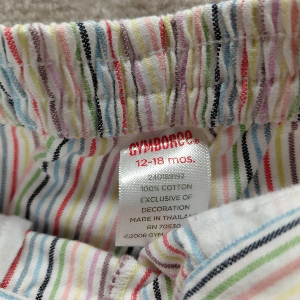 Gymboree Cotton Cropped Multi Colorful 70s Style Girl Size 4 Pants Rainbow *flaw